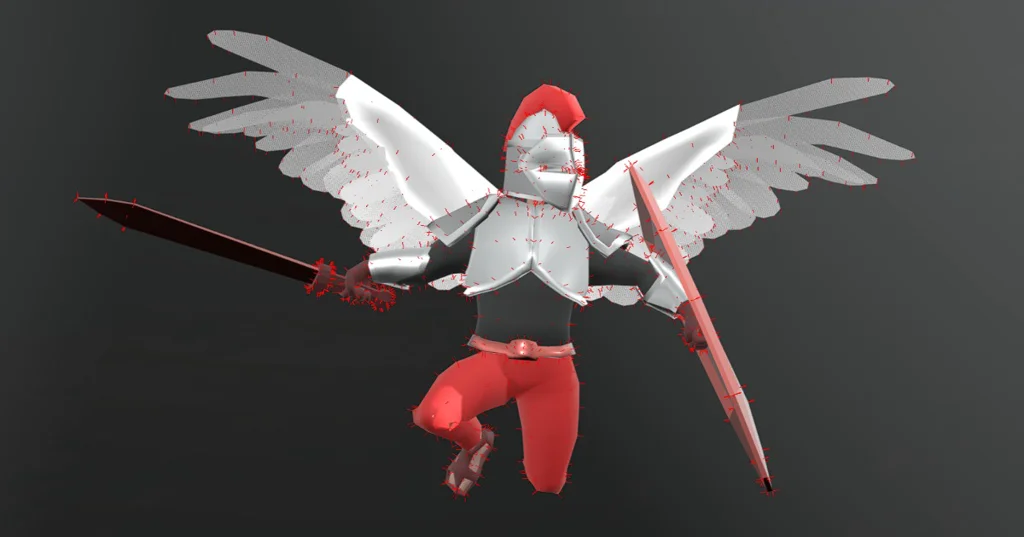 Animated Low Poly Angel Knight