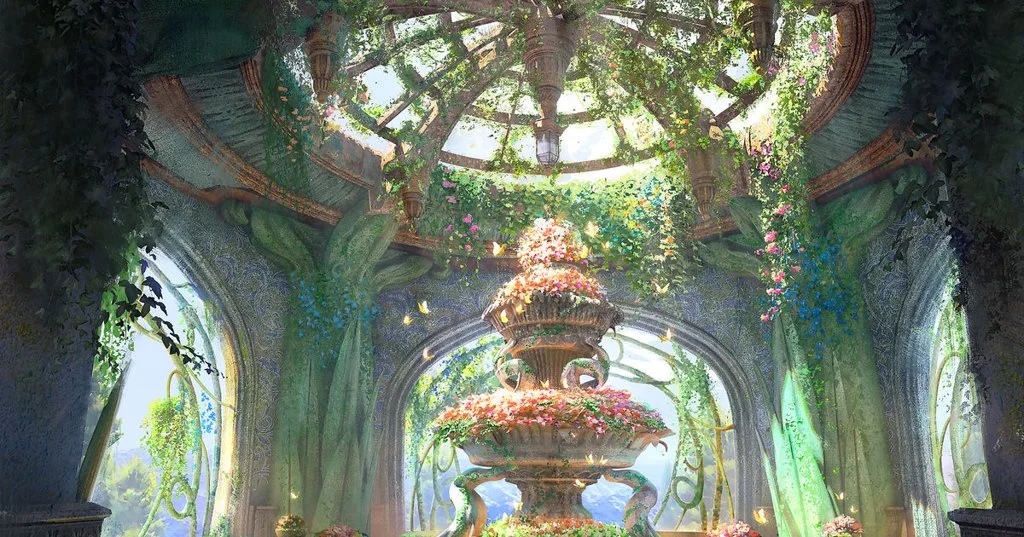 fountain of flowers