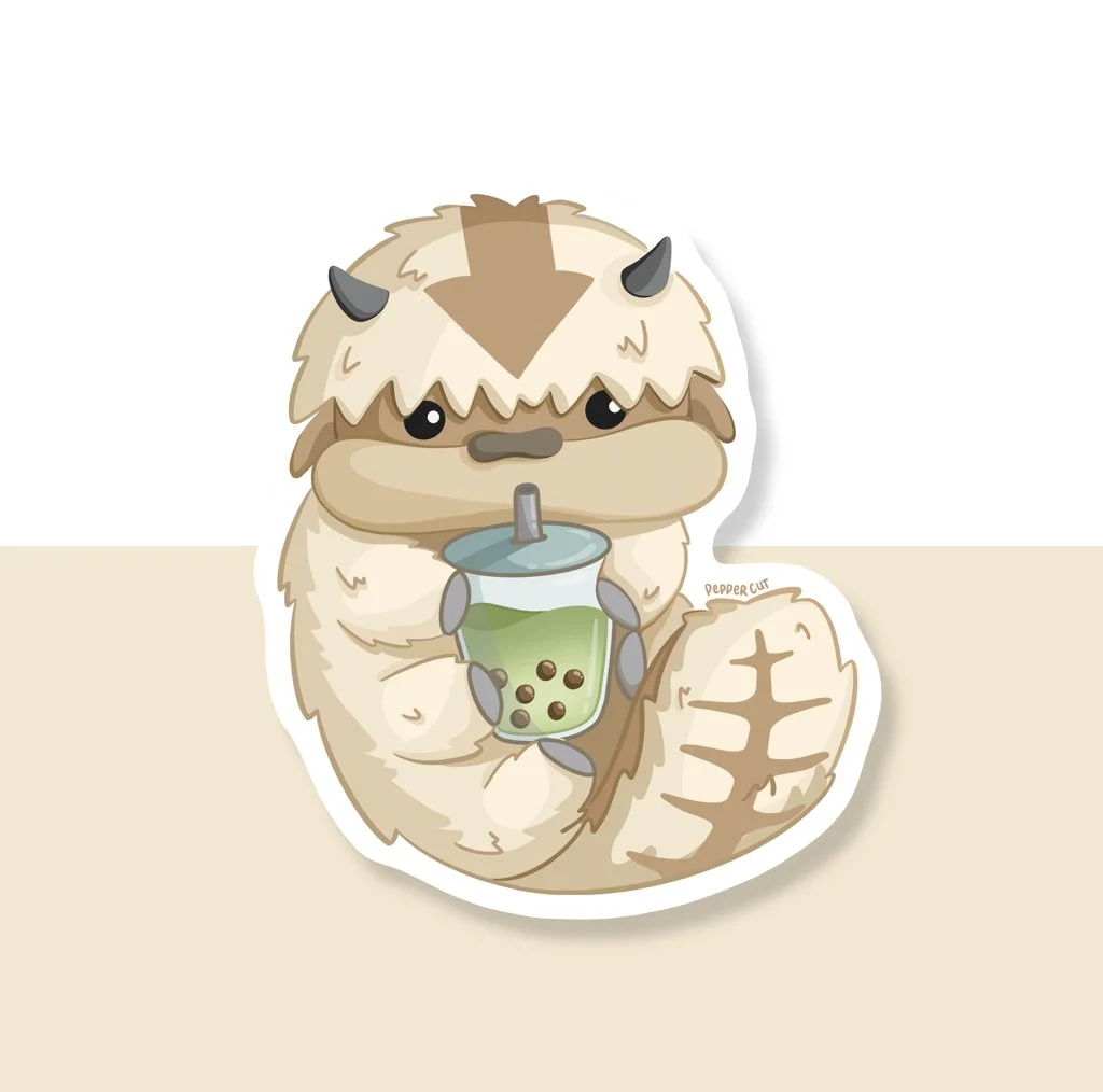 Appa Drinking Boba Sticker