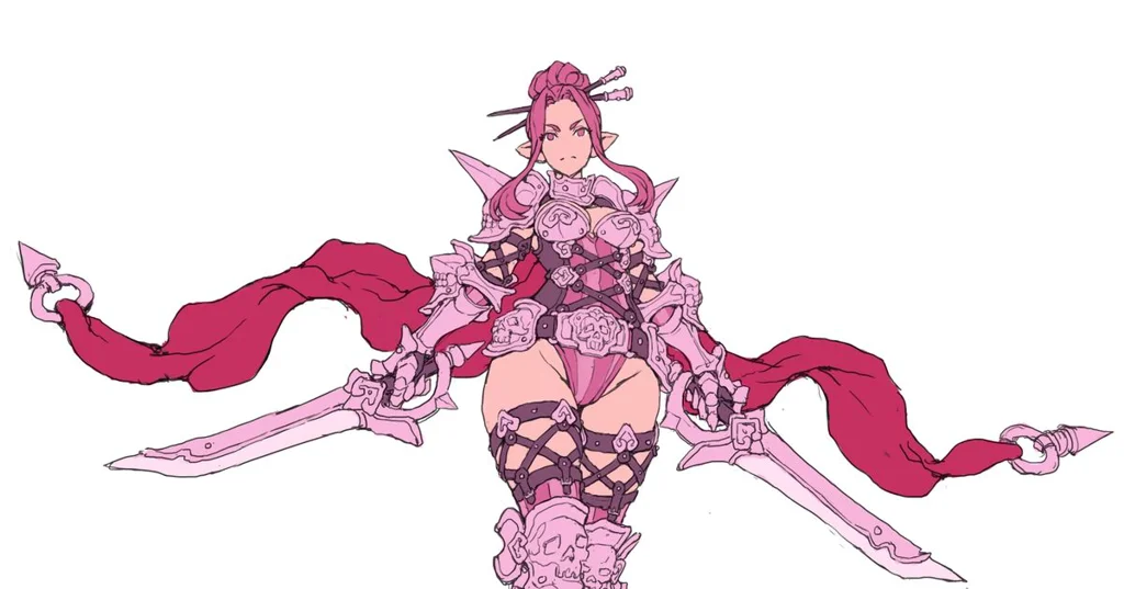 Elf Warrior Lineart: