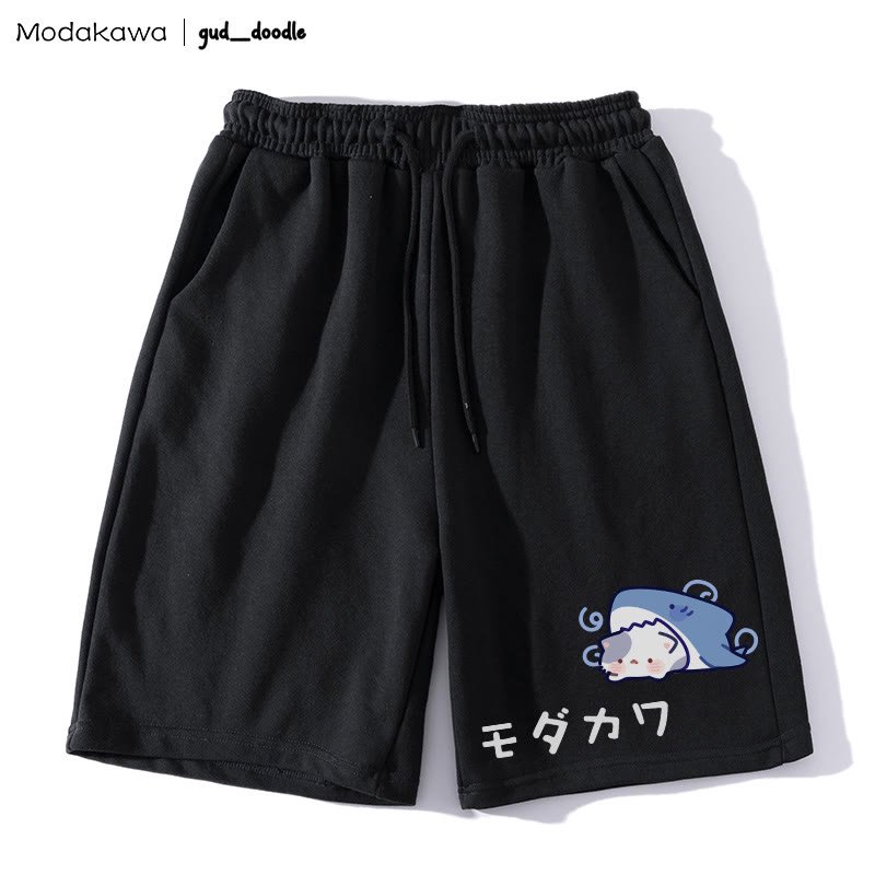 MODAKAWA x gud_doodle Shark Kitty Graphic Shorts