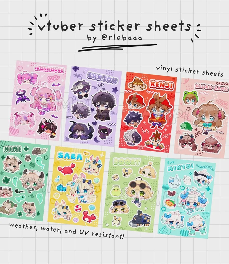 Indie VTuber Sticker Sheets