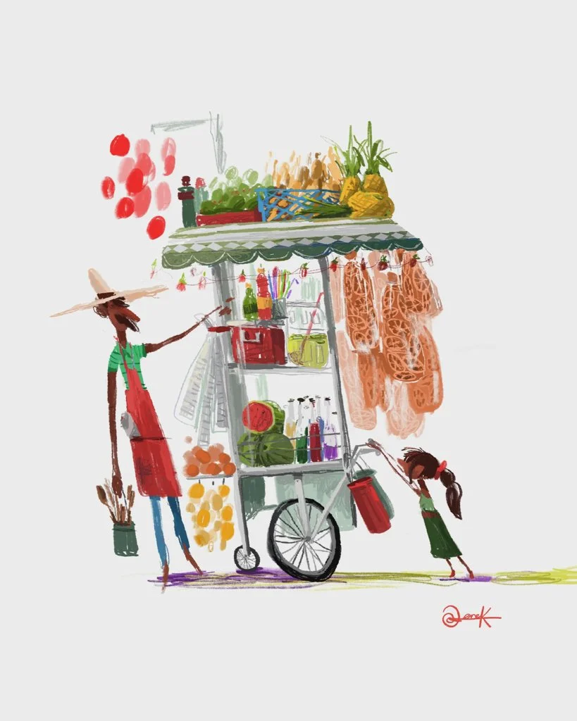 Girl and Cart 8X10 Print *SIGNED