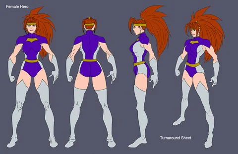Female Hero Turnaround Sheet