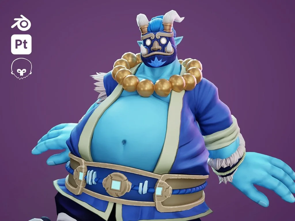 Oni Shaman: Stylized handpainted character